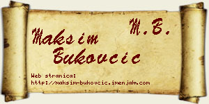 Maksim Bukovčić vizit kartica
